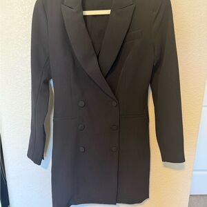 Express Black Double-Breasted Mini Blazer Dress